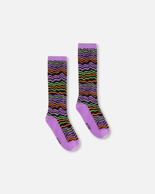 Knee Socks Multicolored Zebra Accessories Deux par Deux 