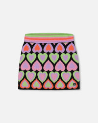 Jacquard Hearts Skirt Multicolor - G20LT80_000