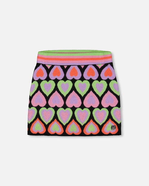 Jacquard Hearts Skirt Multicolor - G20LT80_000