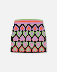 Jacquard Hearts Skirt Multicolor - G20LT80_000