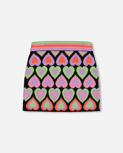 Jacquard Hearts Skirt Multicolor - G20LT80_000