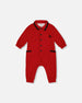 Button Front Jumpsuit Red Mix One-Piece & Baby Rompers Deux par Deux 