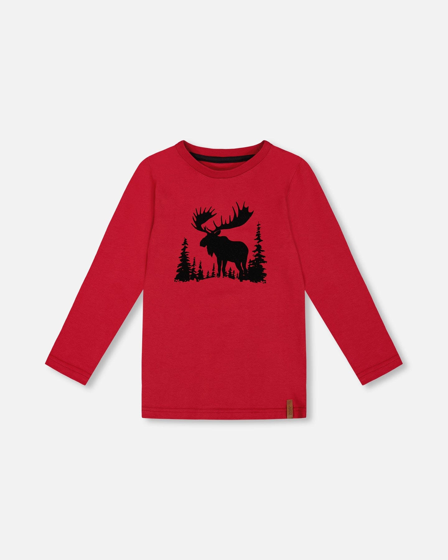 T-Shirt Red With Moose Print Tees & Tops Deux par Deux 