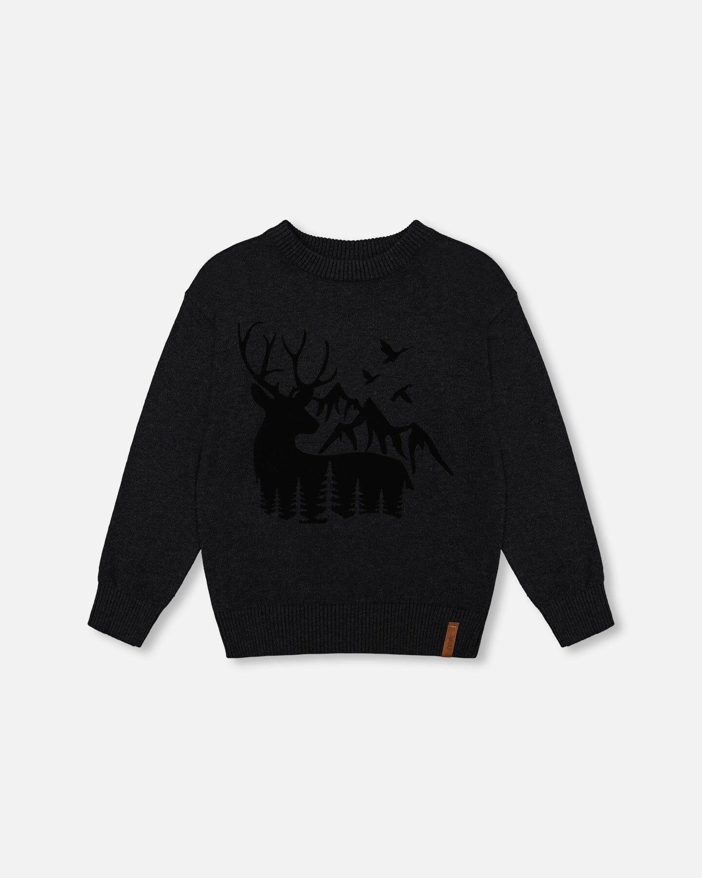 Sweater With Deer Flocking Dark Gray Sweaters & Hoodies Deux par Deux 