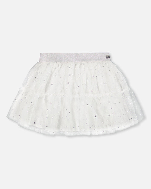 Glittering Tulle Skirt Off White Skirts Deux par Deux 