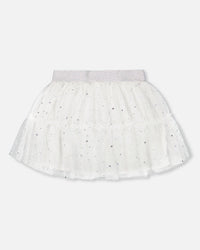 Glittering Tulle Skirt Off White Skirts Deux par Deux 