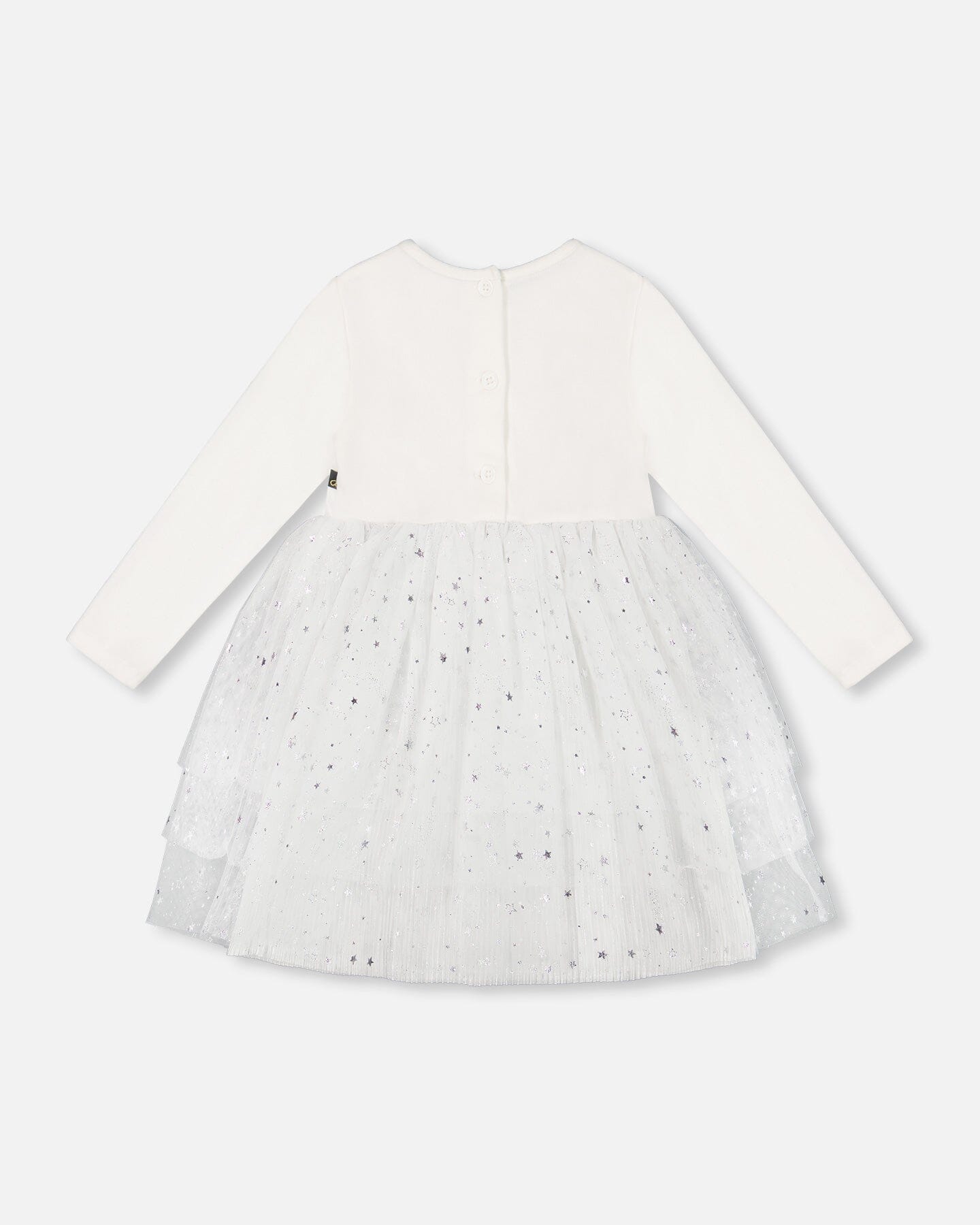 Bi-Material Dress With Glittering Tulle Skirt Off White Dresses Deux par Deux 