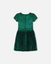 Short Sleeve Dress With Pleated Skirt Metallic Green Dresses Deux par Deux 