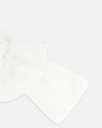 Headband With Glittering Tulle Bow Off White Accessories Deux par Deux 