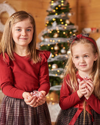 Headband With Glittering Tulle Bow Red Plaid Accessories Deux par Deux 