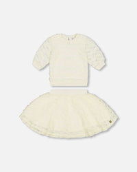 Eyelet Top And Skirt Set Off White - G20O10_101