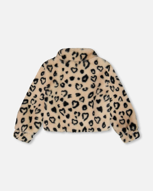Printed Faux Fur Jacket Leopard - G20O50_000