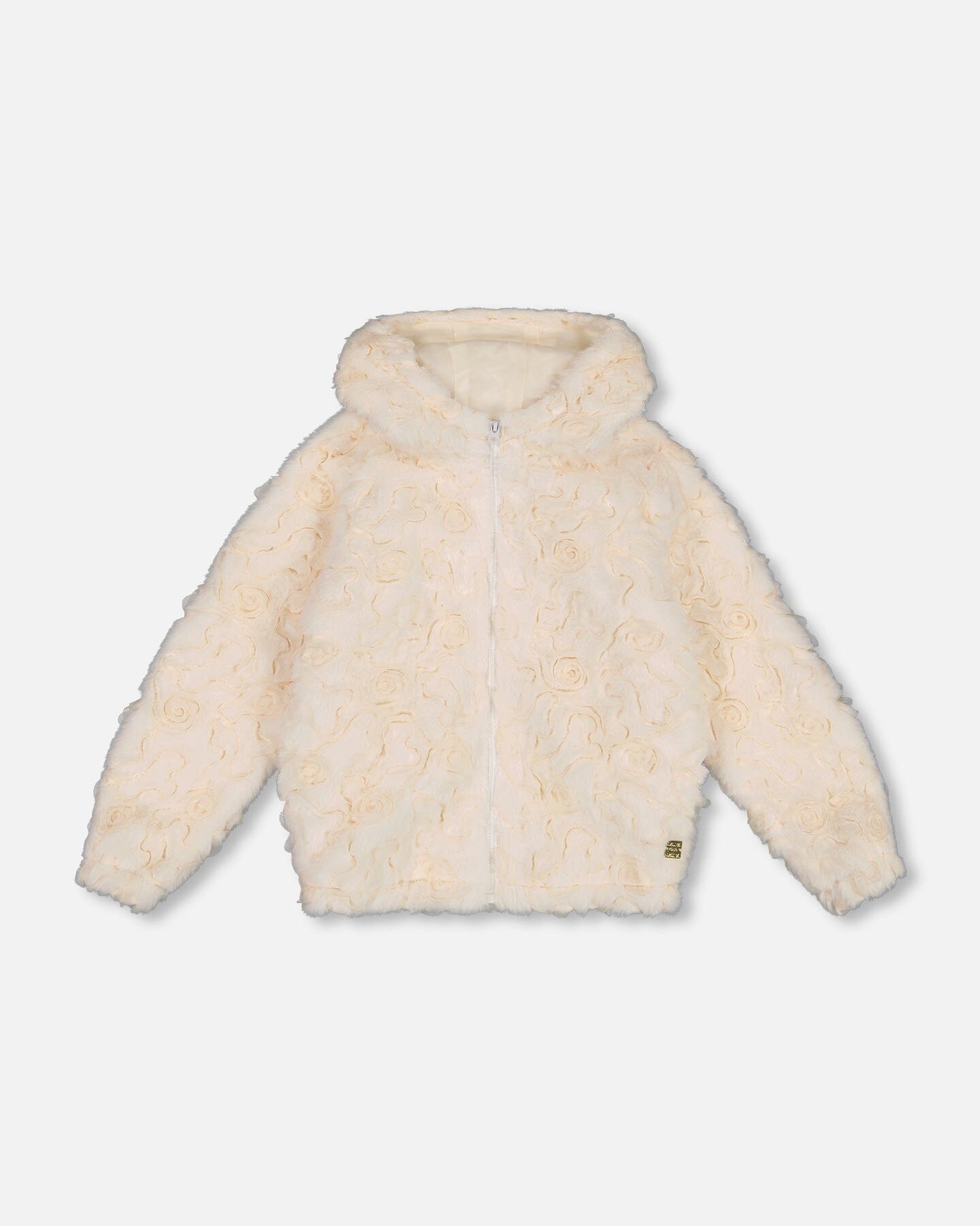 Embroidered Faux Fur Cardigan Off White - G20O51_101