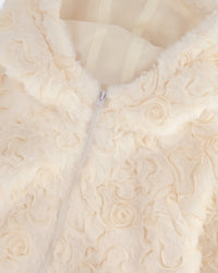 Embroidered Faux Fur Cardigan Off White - G20O51_101