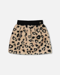 Printed Faux Fur Skirt Leopard - G20O80_000