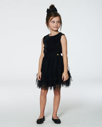 Sleeveless Dress With Tulle Skirt Black Dresses Deux par Deux 