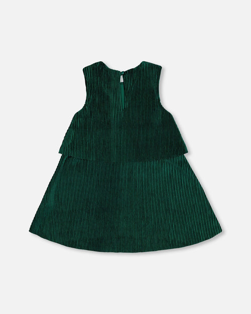 Sleeveless Dress With Eyelet Collar Forest Green - G20O91_371