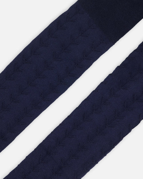 Tonal Jacquard Tights Navy Accessories Deux par Deux 