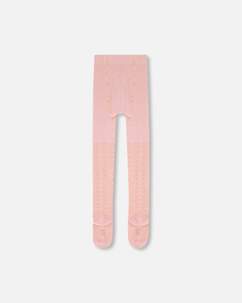 Tonal Jacquard Tights Light Pink Accessories Deux par Deux 