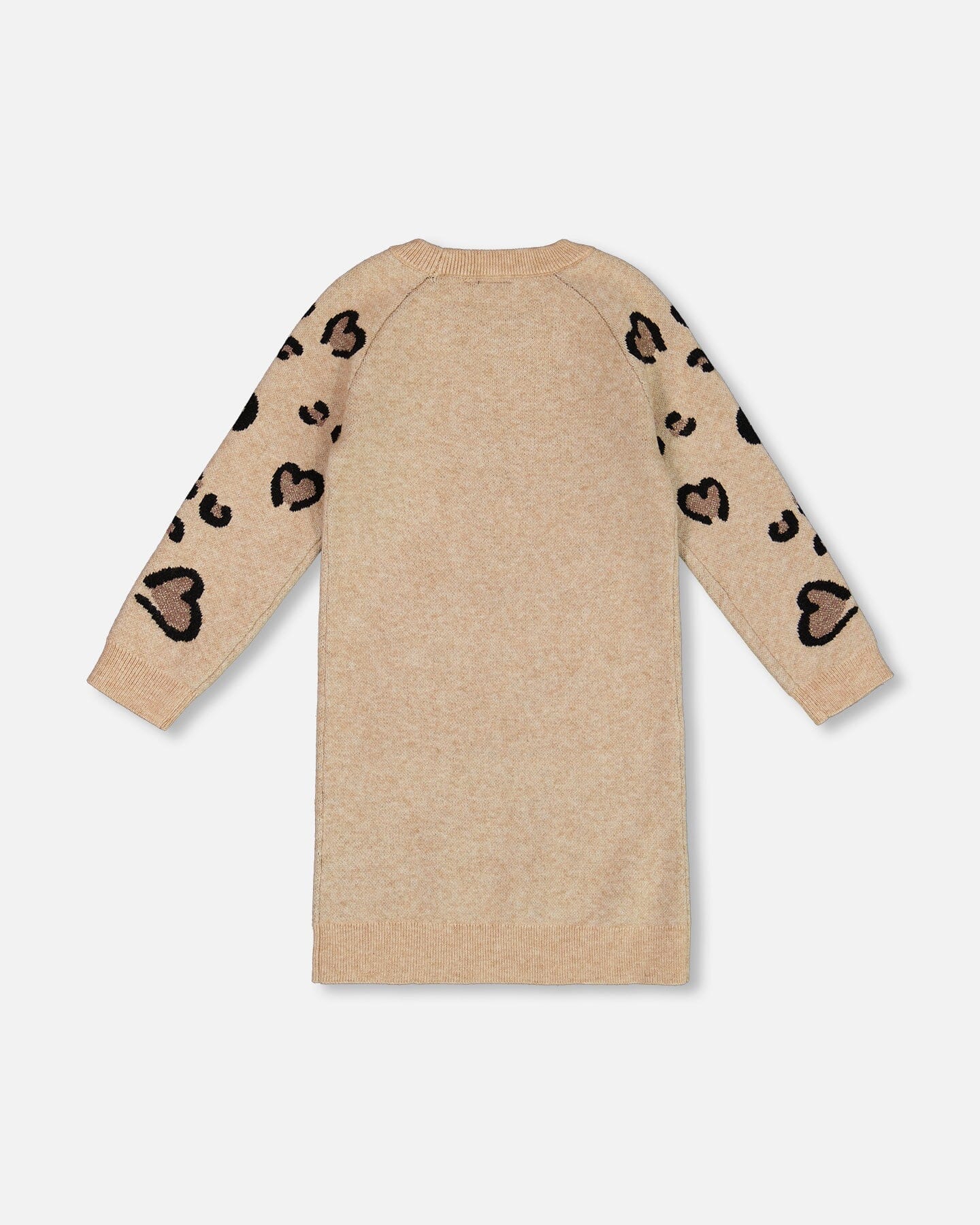 Sweater Dress With Heart Jacquard Beige Mix - G20OT89_101