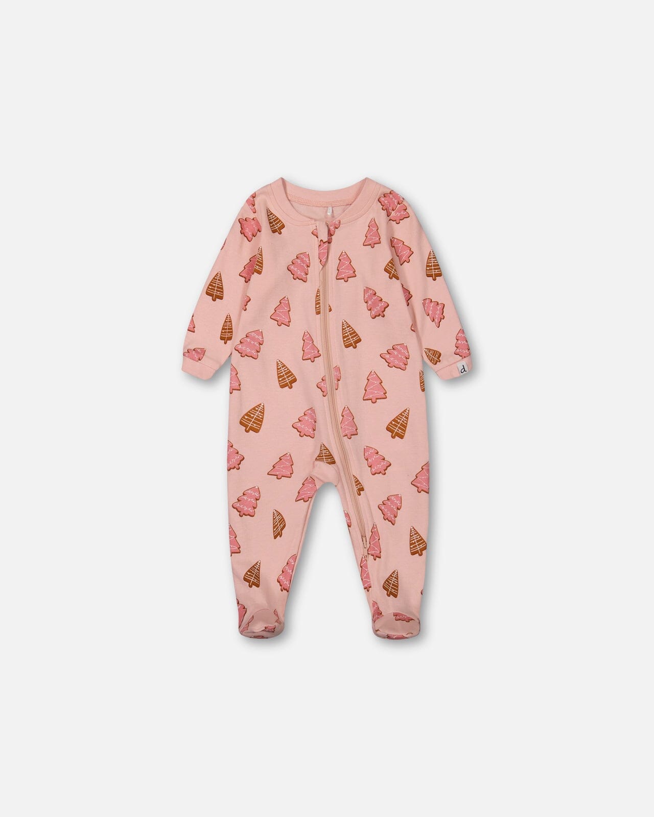 Organic Cotton One Piece Pajama Pink Christmas Cookies Pajamas Deux par Deux 