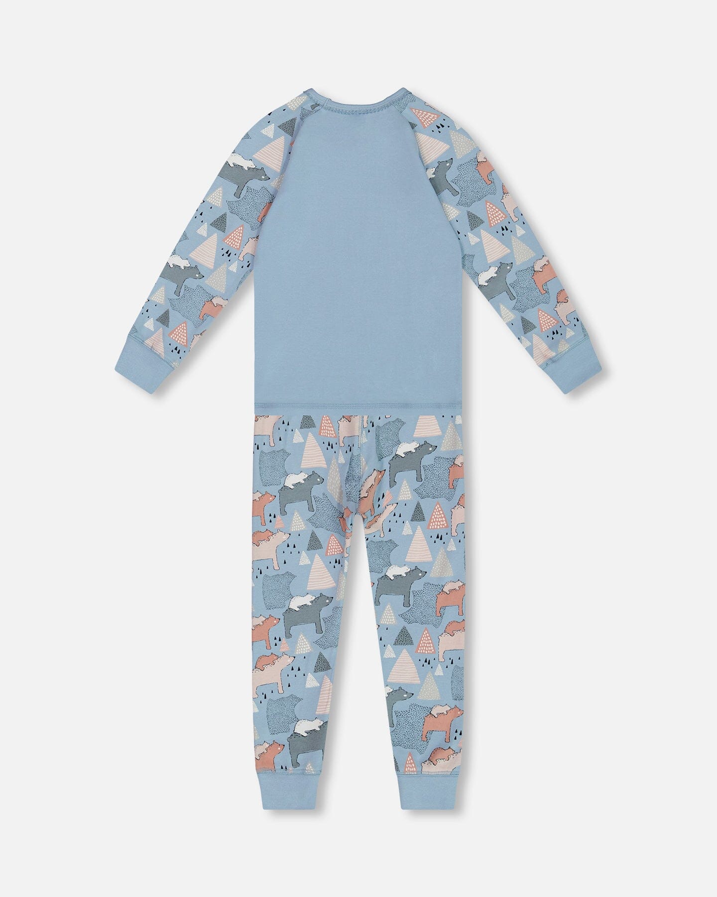 Organic Cotton Two Piece Pajama Set Air Blue Printed Mama Bears Pajamas Deux par Deux 