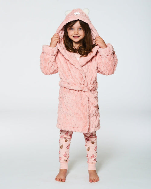 Plush Robe Light Pink Pajamas Deux par Deux 