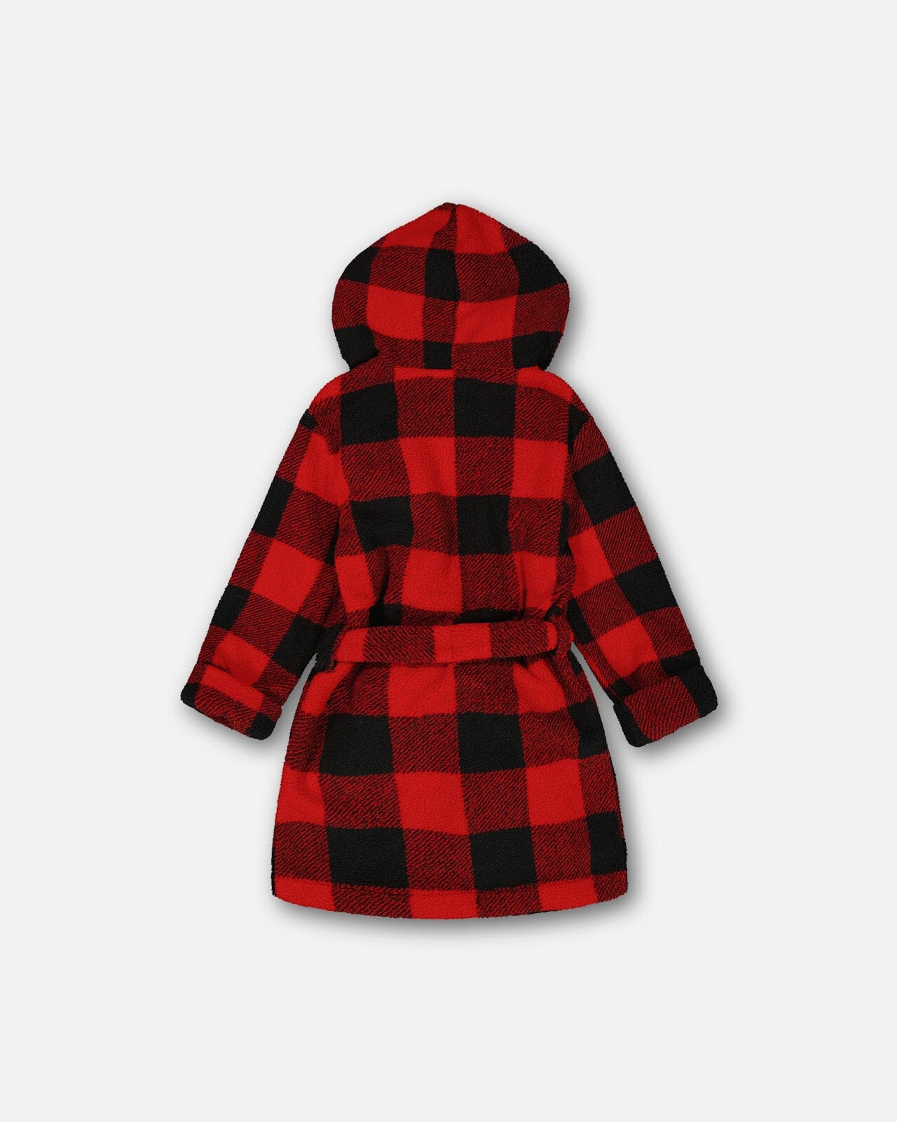 Plush Robe Plaid Black And Red Pajamas Deux par Deux 