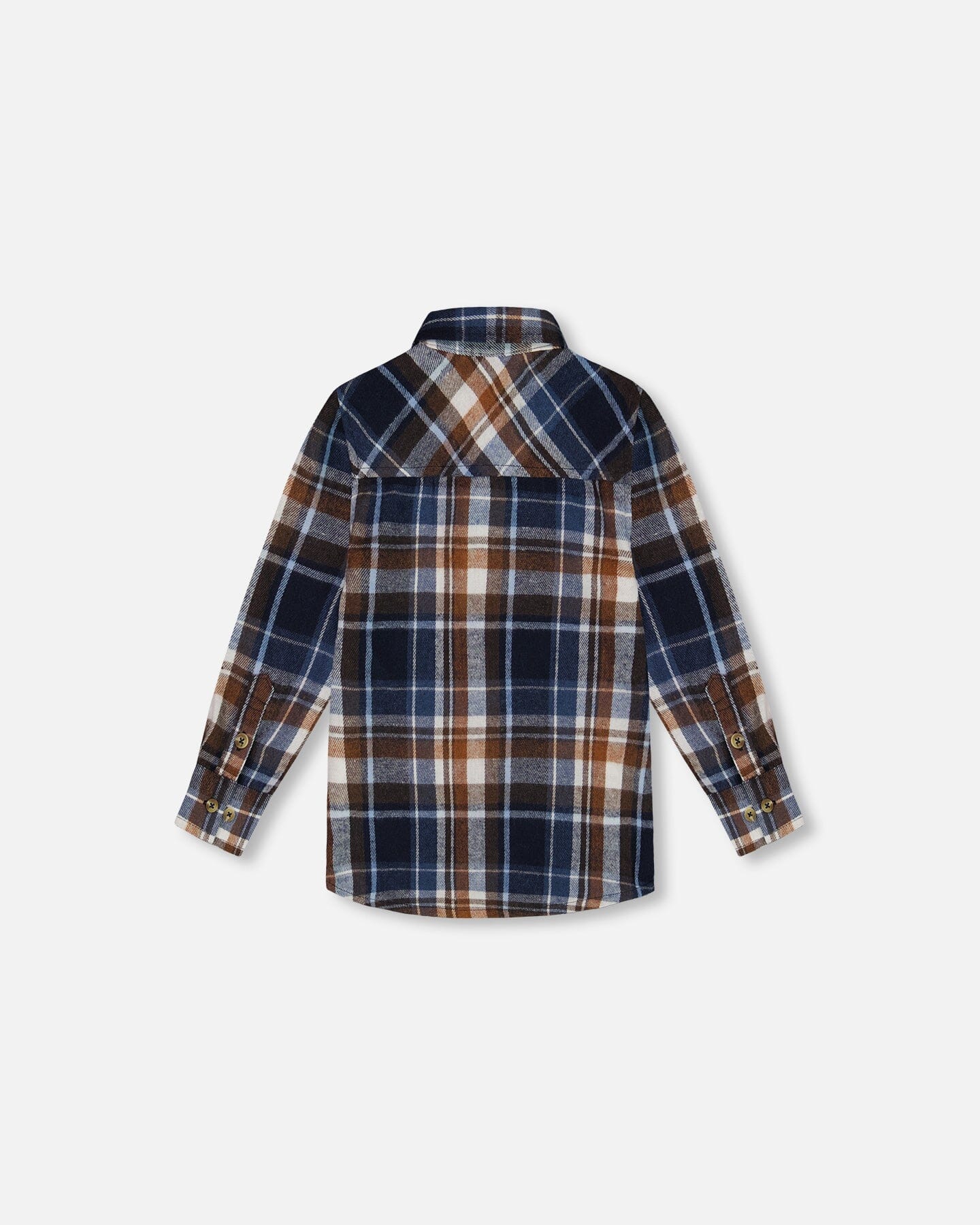 Long Sleeve Button Down Shirt Plaid Blue And Hazel Tees & Tops Deux par Deux 