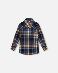 Long Sleeve Button Down Shirt Plaid Blue And Hazel Tees & Tops Deux par Deux 