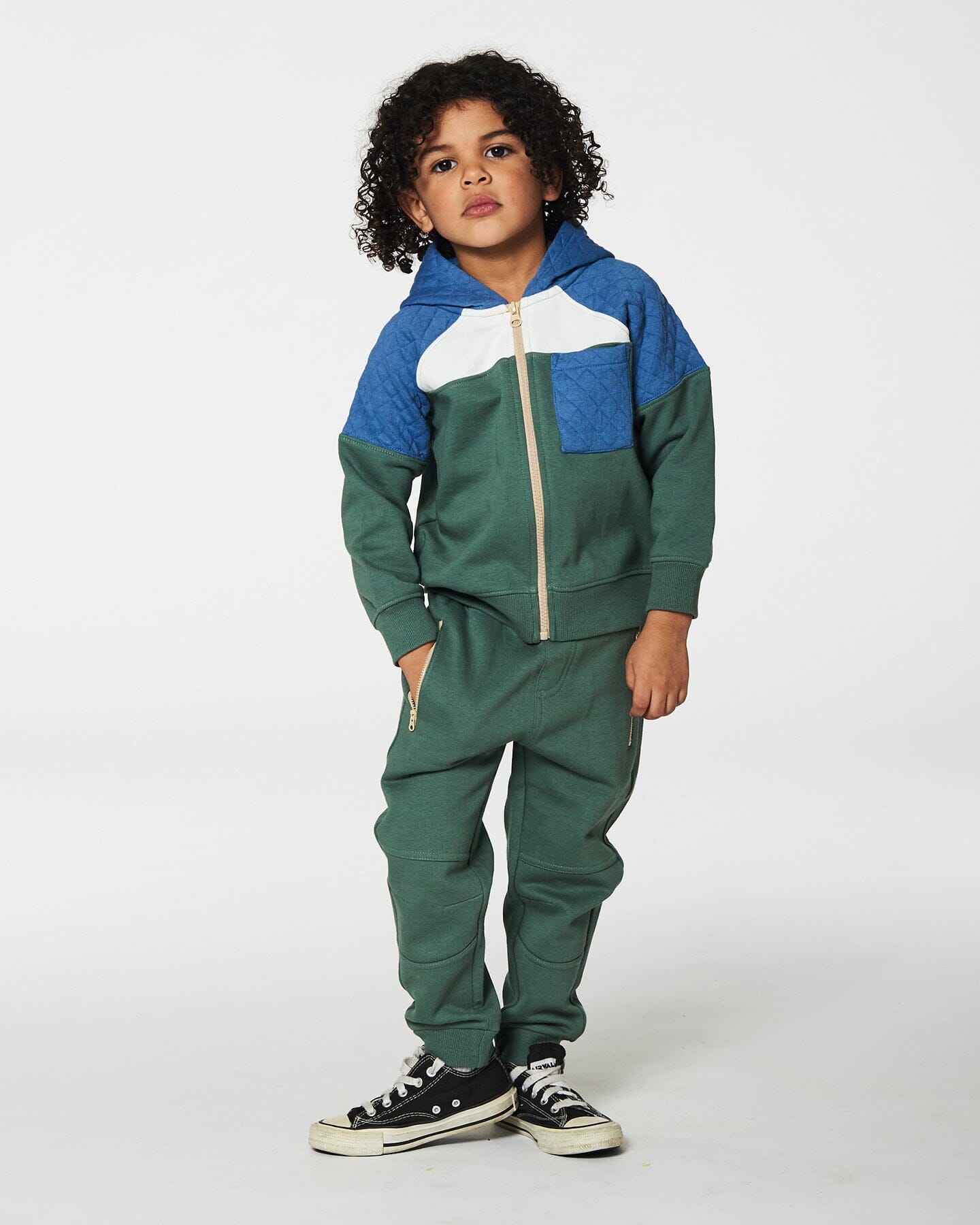 Fleece Sweatpants With Zip Pockets Forest Green Pants & Shorts Deux par Deux 