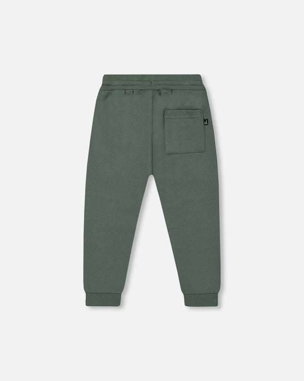 Fleece Sweatpants With Zip Pockets Forest Green Pants & Shorts Deux par Deux 