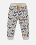 Printed Fox Fleece Sweatpants Gray Mix Pants & Shorts Deux par Deux 