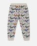 Printed Fox Fleece Sweatpants Gray Mix Pants & Shorts Deux par Deux 