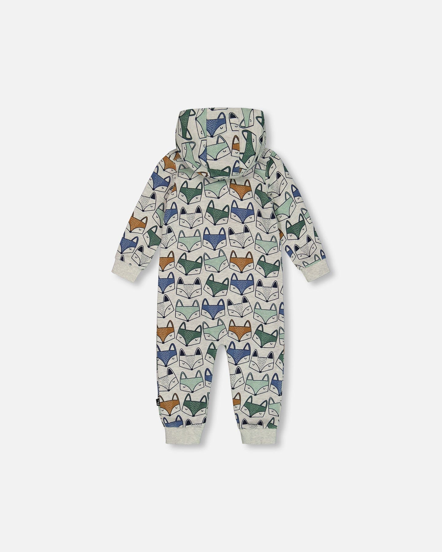 Printed Fox Hooded Fleece Jumpsuit Gray Mix One-Piece & Baby Rompers Deux par Deux 