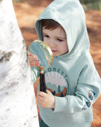 Hooded Fleece Sweatshirt With Print Sage Sweaters & Hoodies Deux par Deux 