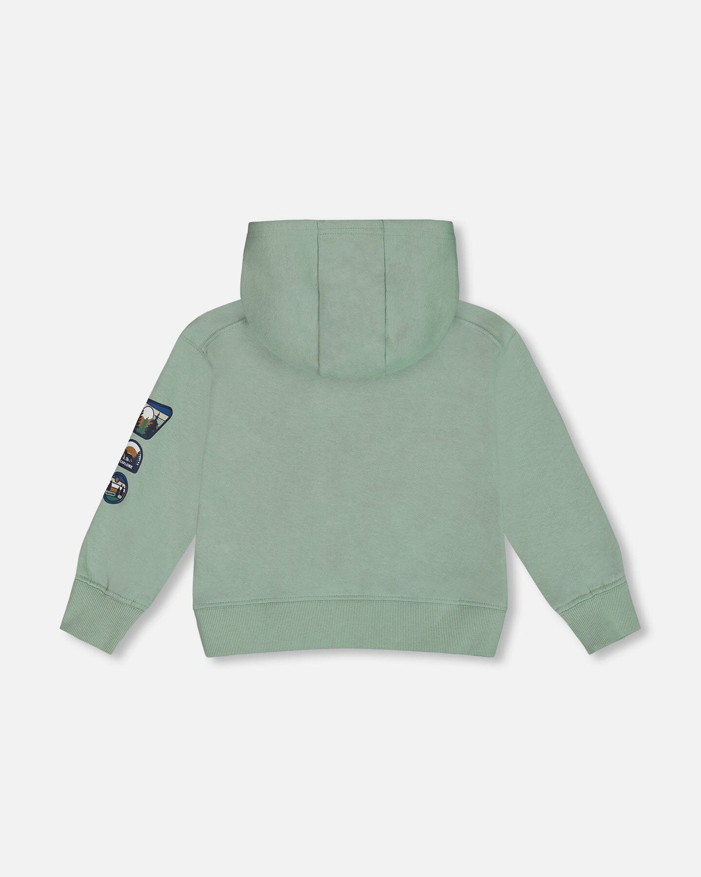 Hooded Fleece Sweatshirt With Print Sage Sweaters & Hoodies Deux par Deux 