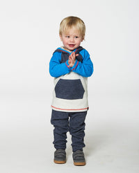 Super Soft Hooded Top And Brushed Jersey Pant Set Navy Sets Deux par Deux 