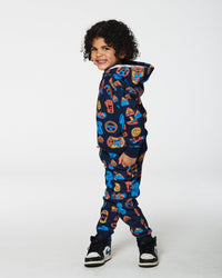 Printed Karting Fleece Sweatpants Navy Pants & Shorts Deux par Deux 