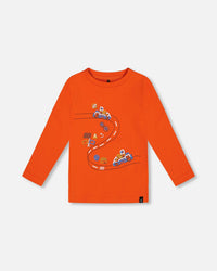 T-Shirt With Print Tangerine Tees & Tops Deux par Deux 