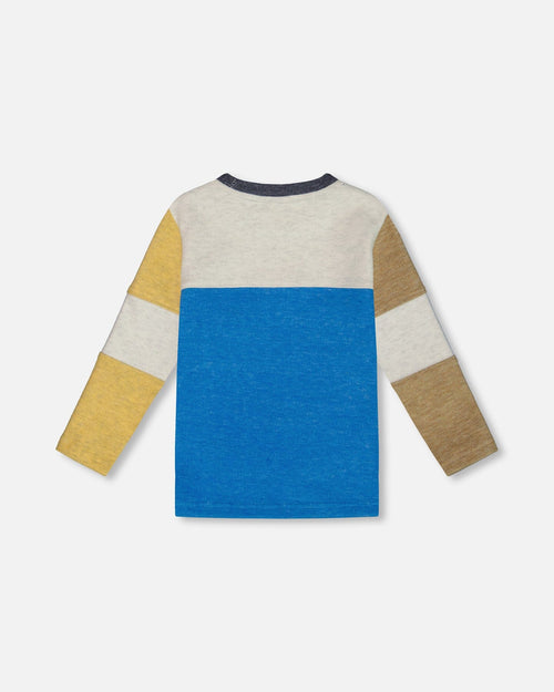 Super Soft Colorblock Brushed Jersey T-Shirt With Pocket Tees & Tops Deux par Deux 