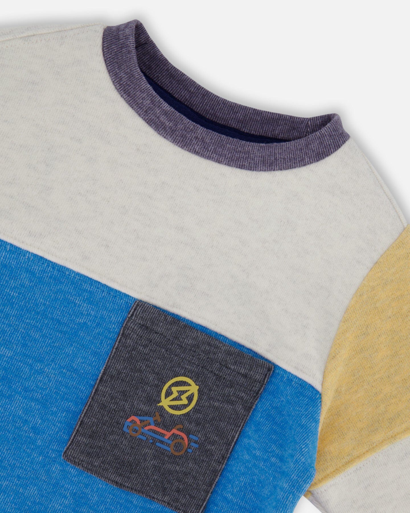 Super Soft Colorblock Brushed Jersey T-Shirt With Pocket Tees & Tops Deux par Deux 