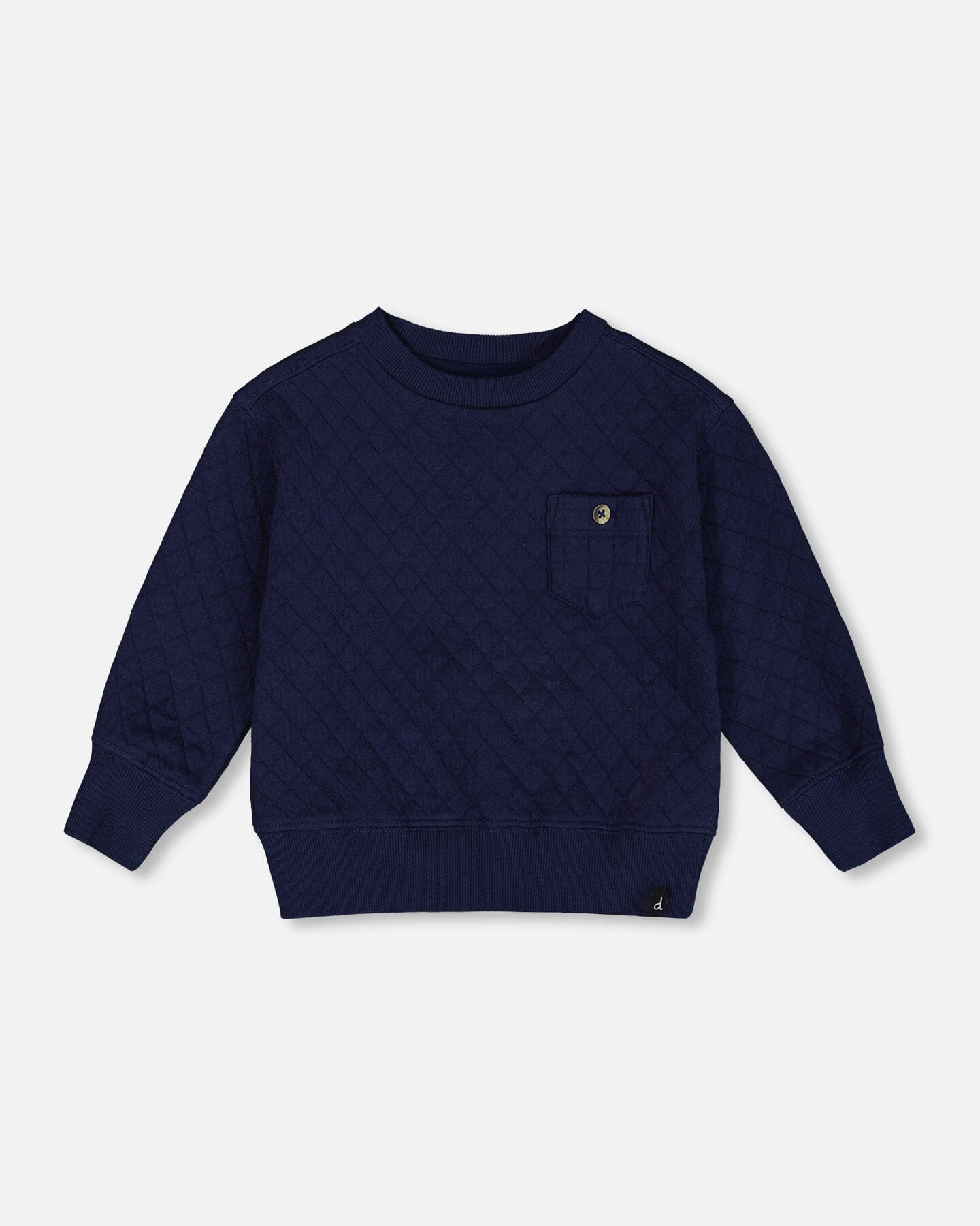 Quilted Sweatshirt With Pocket Navy Sweaters & Hoodies Deux par Deux 