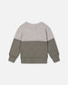 Super Soft Colorblock Top With Quilted Pocket Gray And Sage Tees & Tops Deux par Deux 