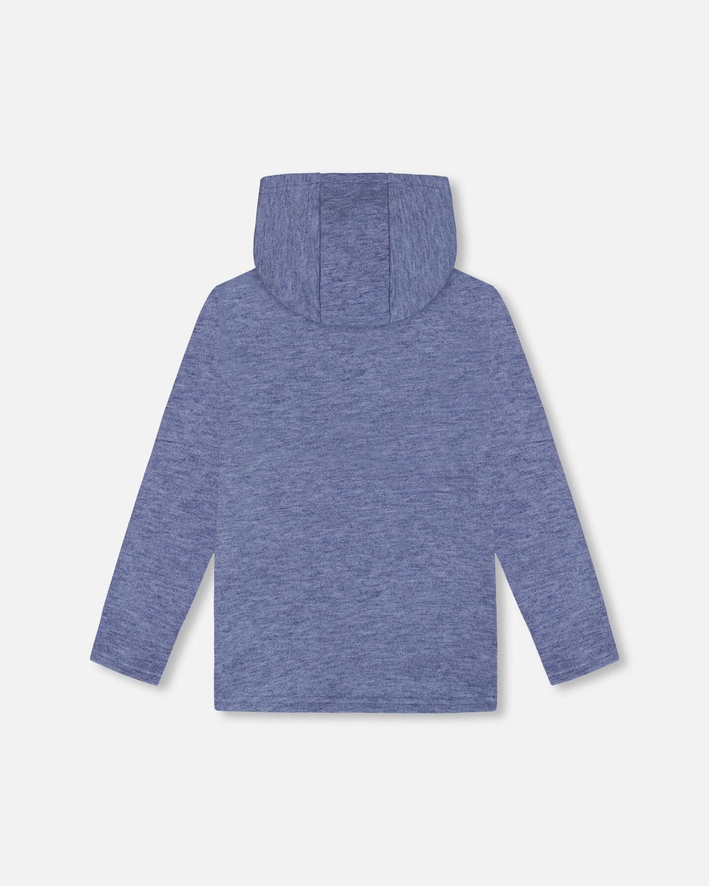 Super Soft Brushed Hooded T-Shirt With Print Blue Tees & Tops Deux par Deux 