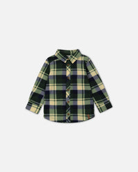 Polar Fleece Shirt Plaid Green Tees & Tops Deux par Deux 