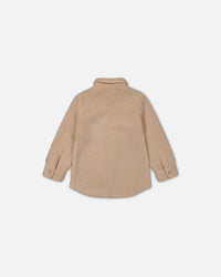 Sherpa Overshirt With Pocket Beige Sweaters & Hoodies Deux par Deux 