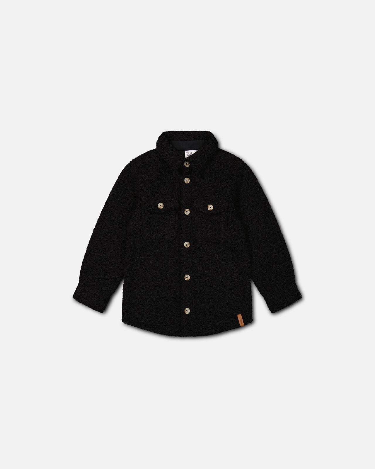 Sherpa Overshirt With Pocket Black Sweaters & Hoodies Deux par Deux 