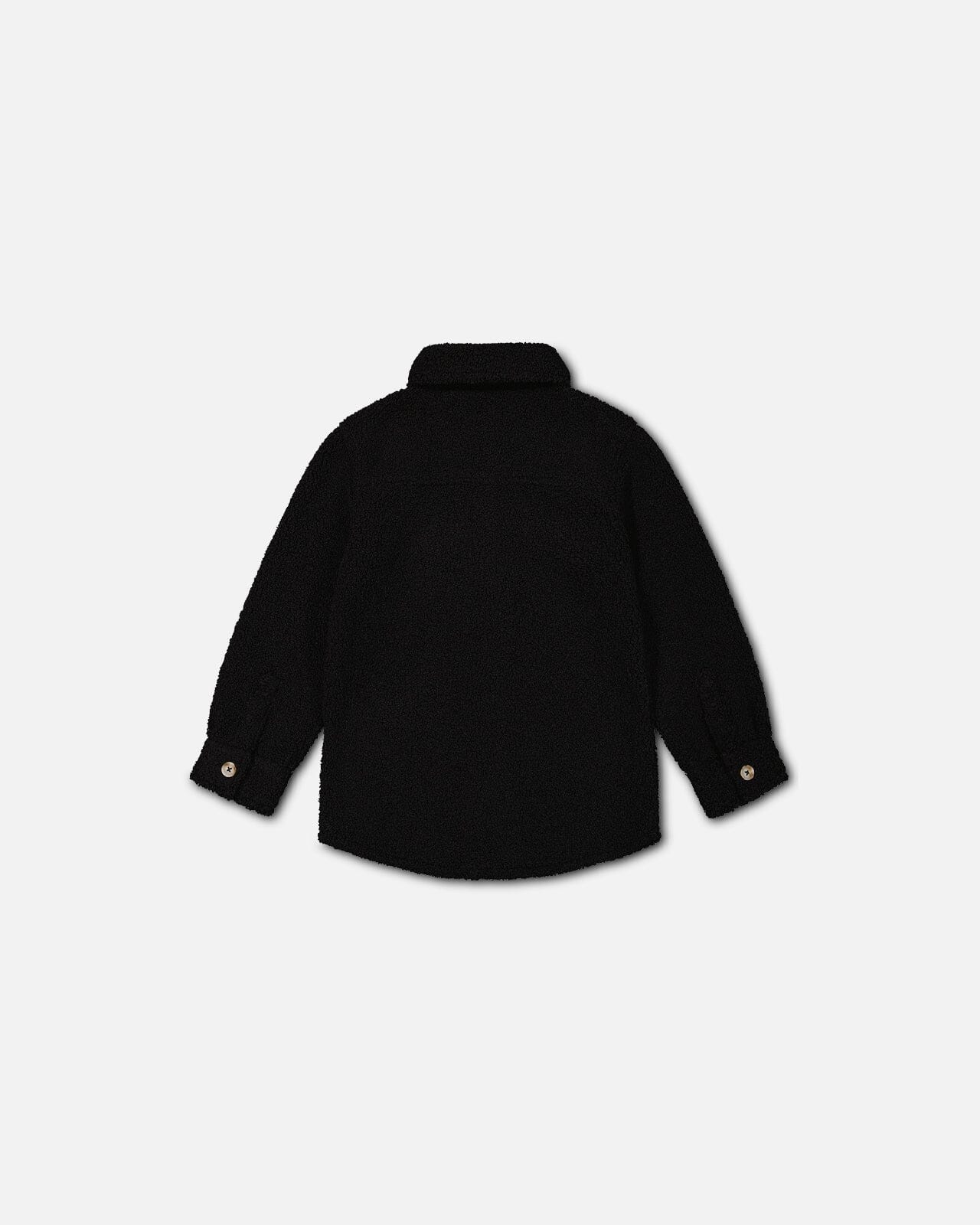 Sherpa Overshirt With Pocket Black Sweaters & Hoodies Deux par Deux 