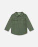 Quilted Canvas Overshirt With Pockets Forest Green Sweaters & Hoodies Deux par Deux 